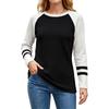 Women's Color Block Round Neck Long Sleeve Knit Top for Casual Daily Wear