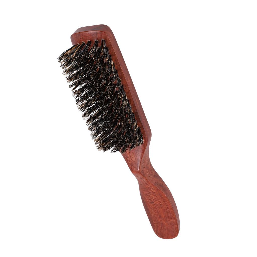 Men Beard Hair Brush Wooden Handle Ergonomic Grip Beard Grooming Brush for All Hair Types D0063