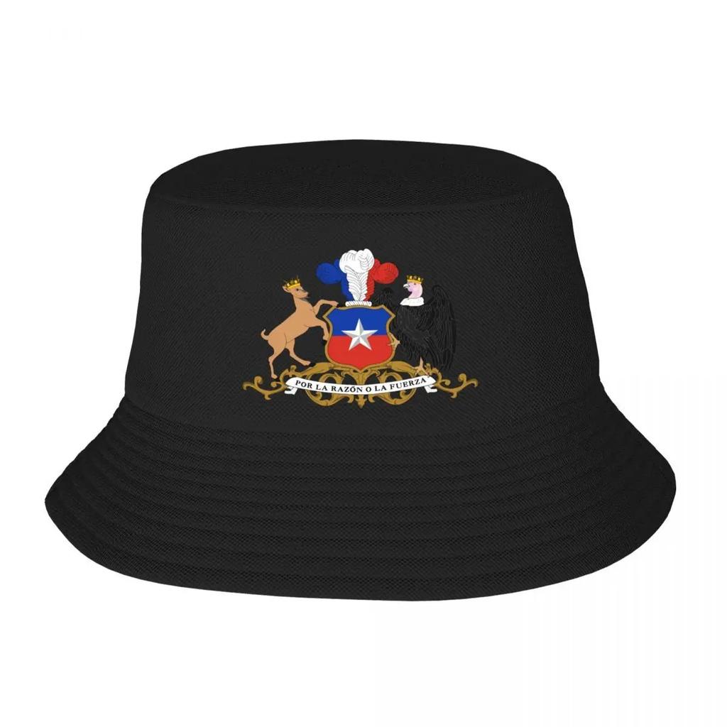 Custom Coat Of Arms Of Chile Bucket Hat Women Unisex Chilean Flag Outdoor Sun Summer Camping Fishing Cap
