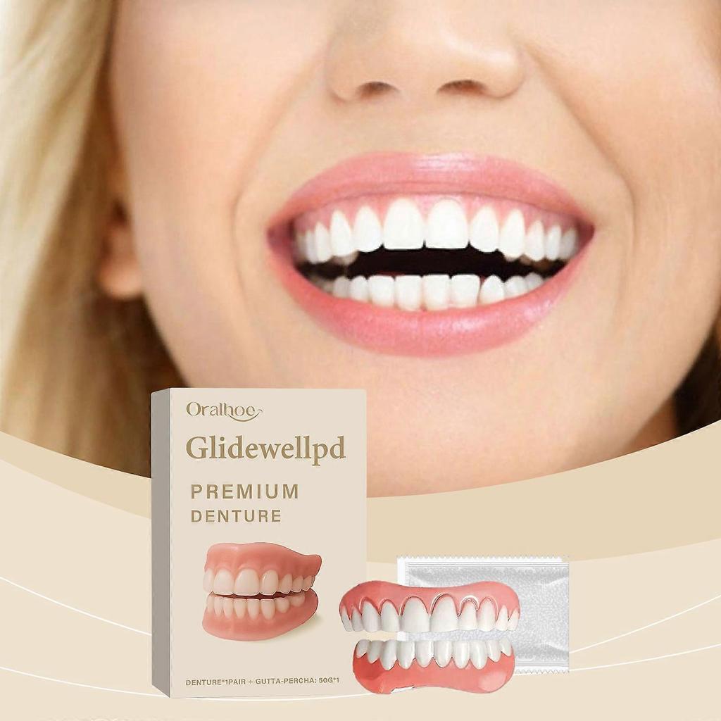 Limited time!!Oralhoe Silicone Denture Set: Beautiful Teeth, Enhanced Smile, Comfortable Material Denture Care Set