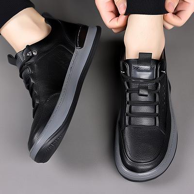 High Quality Genuine Leather Casual Shoes Luxury Brand Men Flats Outdoor Sneakers Lace Up Soft Sole Comfort Jogging Oxford Shoes