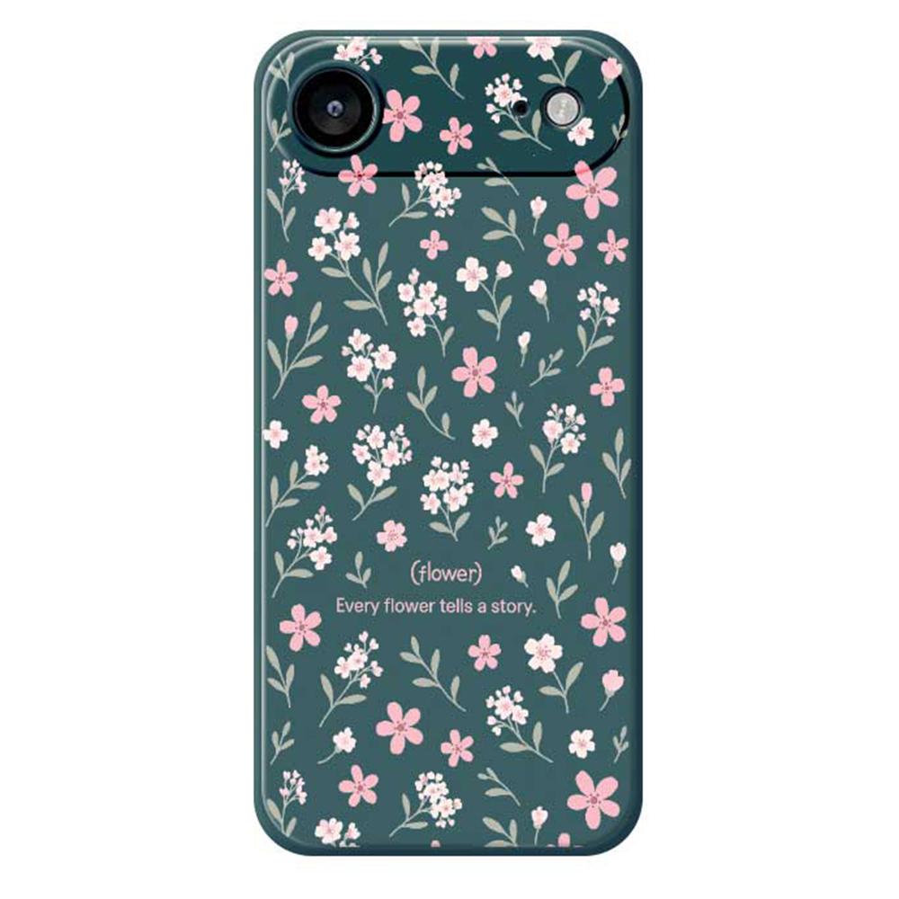

For iPhone 17 Air Case Small Flower Pattern Printing Straight Edge TPU Phone Back Cover Green