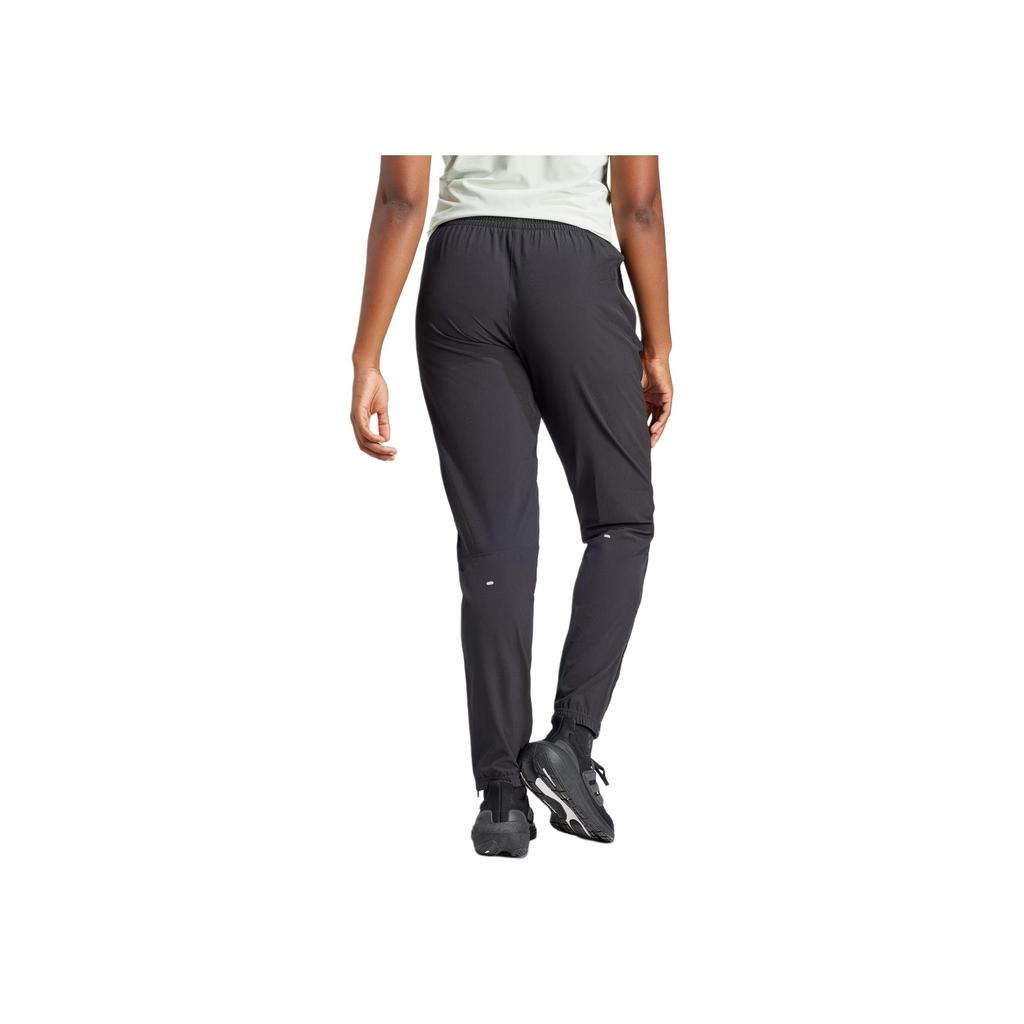 Adidas Run It Tko Joggers With Solid Color Logo And Zippered Ankles Women Bottoms Black IQ0918