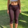 Women's Y2K Black Slim-Fit Cropped Trousers with Side Slits, Fitness Pants