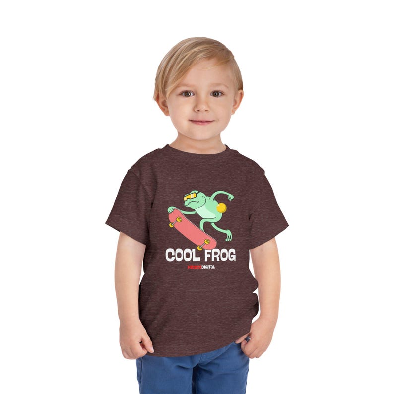Skateboarding Frog Toddler Tee – Playful Skater Frog Graphic Kids Shirt 150
