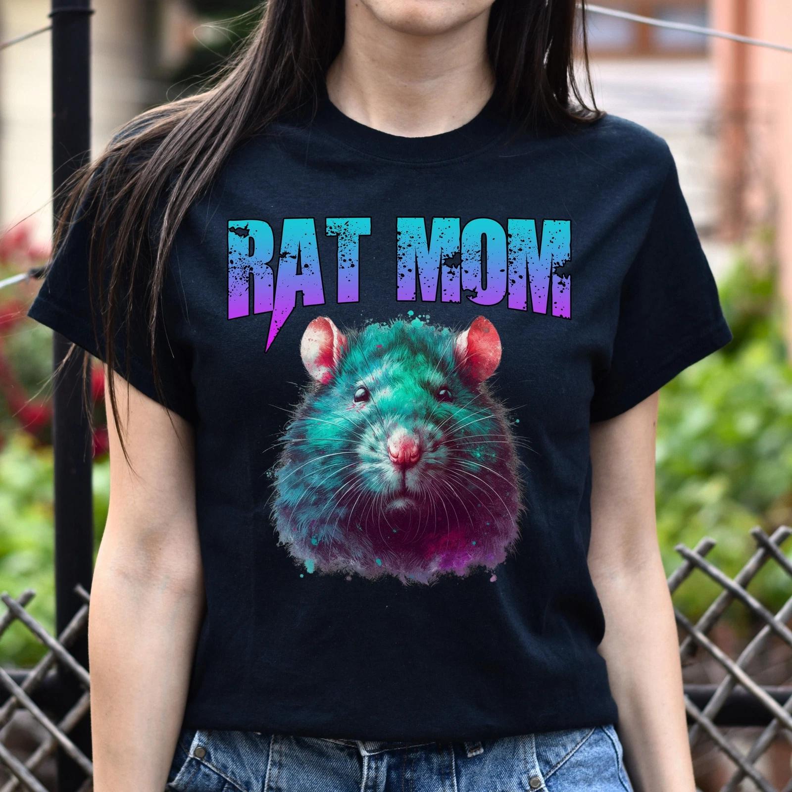 Rat mom T-Shirt Rat owner rat girl Unisex tee Black Navy Dark Heather M
