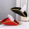 Retro Creative Feathers Pirate Hat Cosplay Pirate Cap Captain Hats Halloween Carnival Party Costume Props Holiday Gifts
