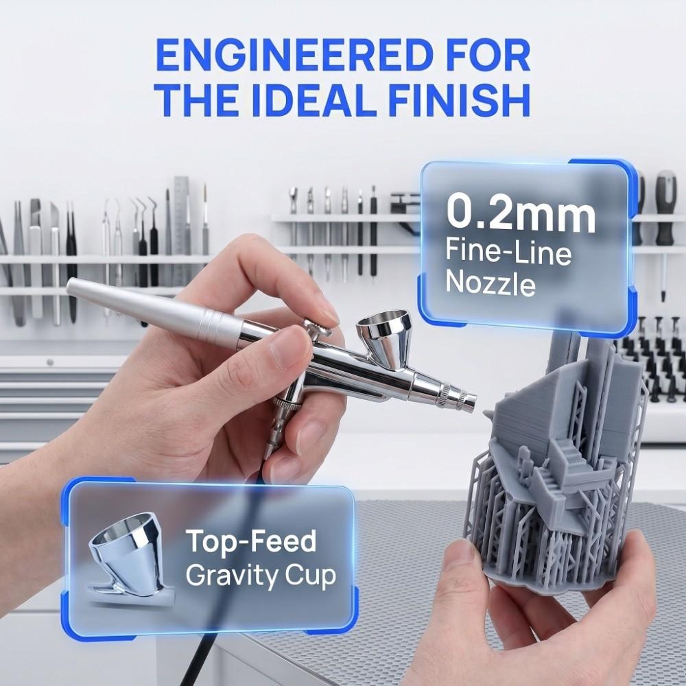 Precision Airbrush Sprayer Gravity Feed Airbrush Tool Art Spray Painting Kit Facial Art Painting