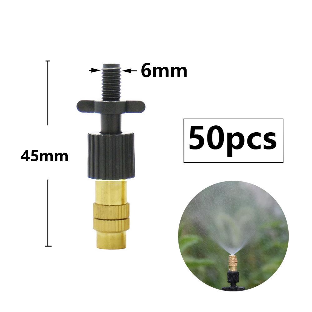 15-250Pcs Micro Drip Irrigation Misting Brass Nozzle Garden Spray Cooling Parts Copper Sprinkler with Thread Barb Tee Connector