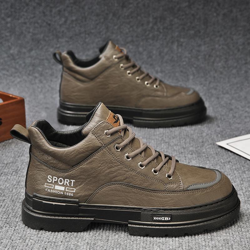 Nuovi stivali Martin alti da uomo alla moda autunno e inverno per studenti maschi e ragazzi, scarpe da lavoro con suola morbida, protezione del lavoro, sneakers Martin