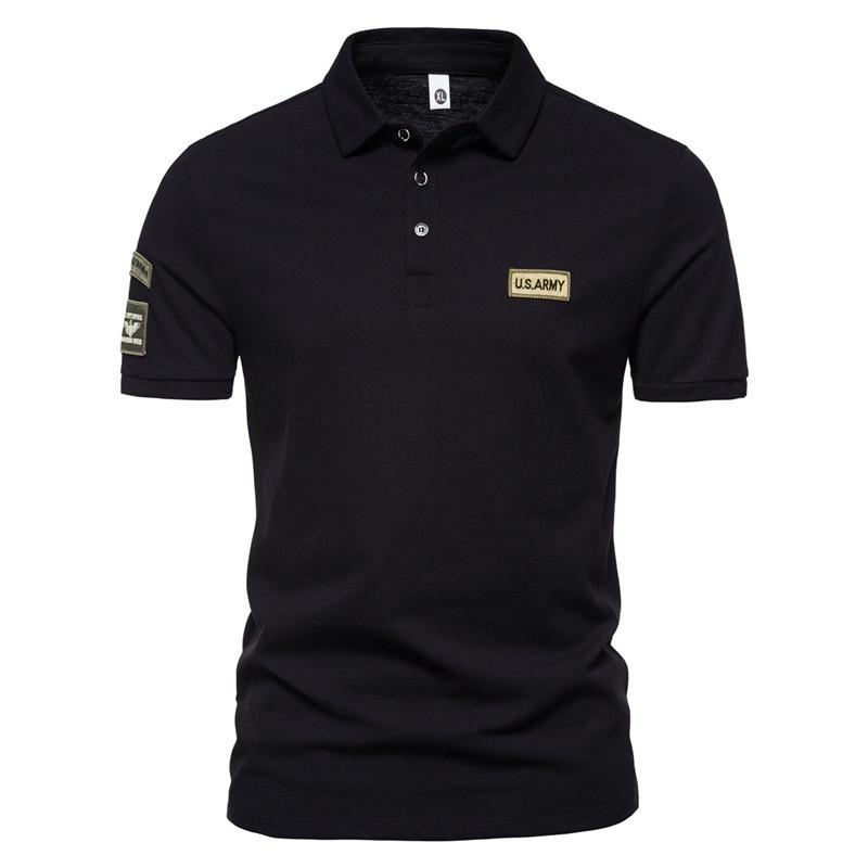 

New Men Short Sleeve Tshirts Breathable Embroidered Polo Shirt for Men Lightweight Solid Color Large Tops 4xl【 87.5-97.5kg 】 чорний