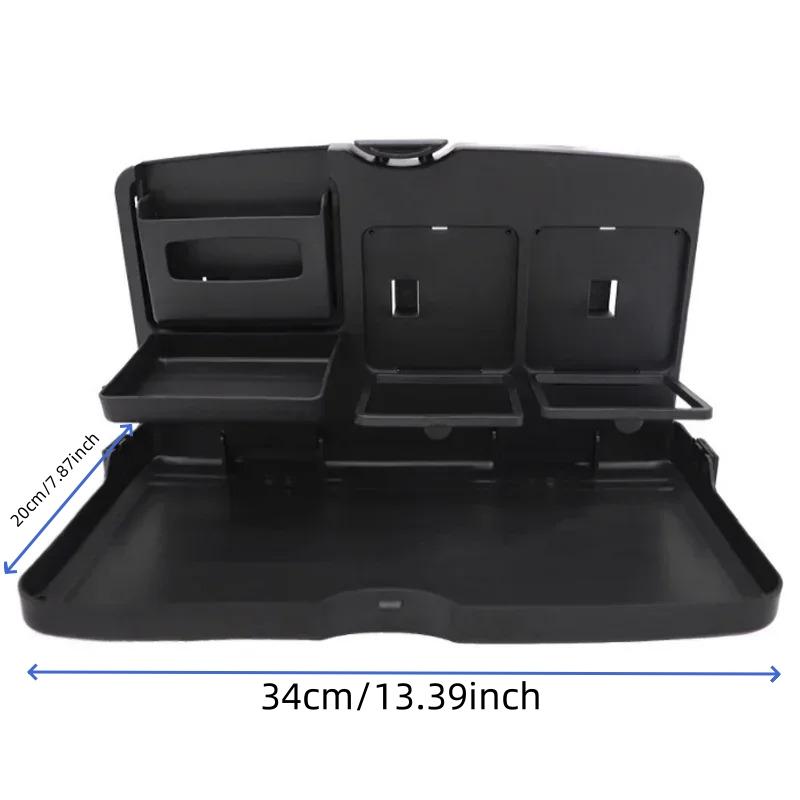 Plateau repas pour siège arrière de voiture avec support pour téléphone et porte-gobelet - Table à manger multifonctionnelle Accessoire de rangement pour intérieur d'automobile
