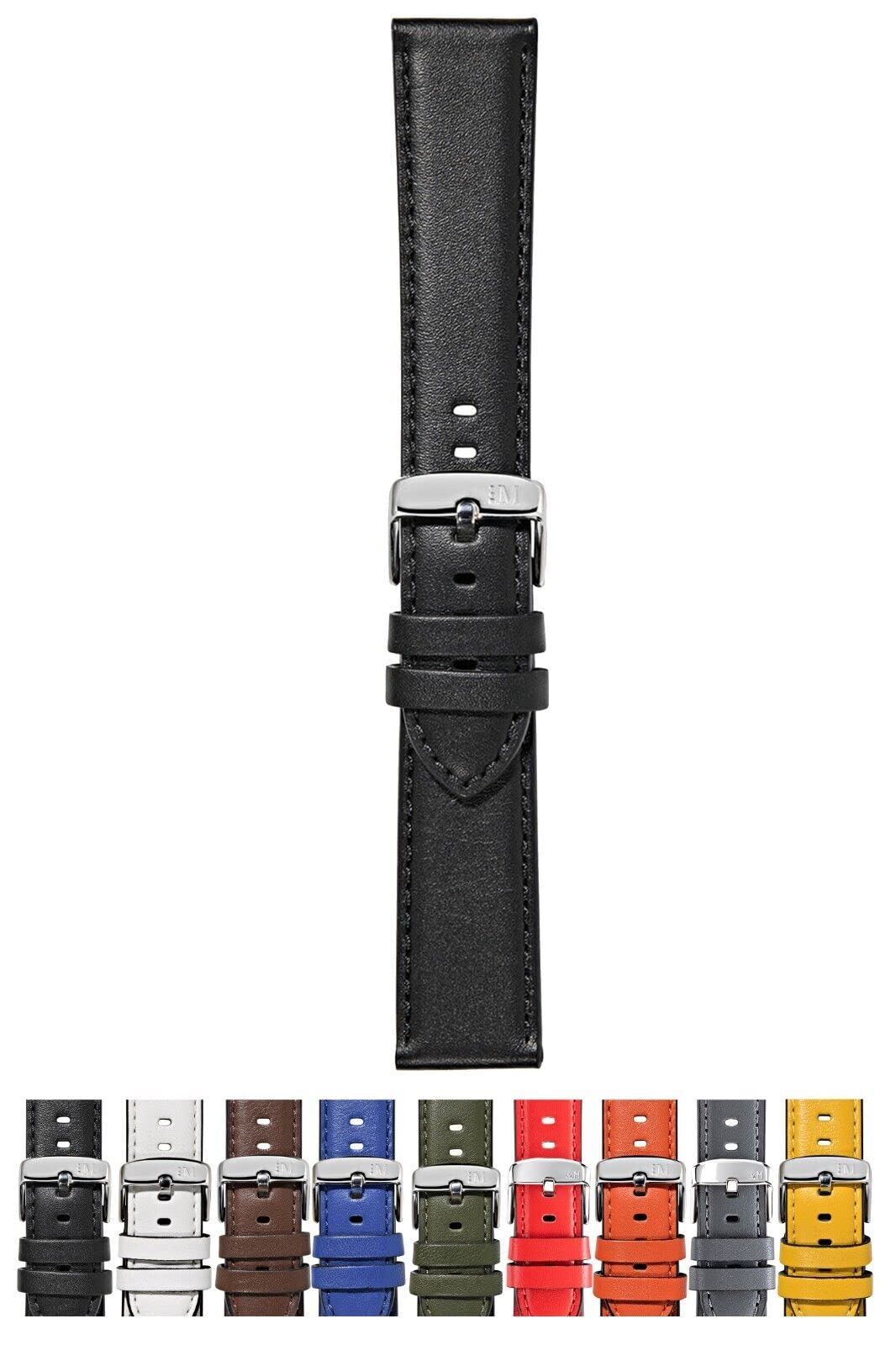 

MORELLATO Calfskin Watch Strap, Water Resistant, CROQUET, 24mm, Black, Replacement Tool Included [Official Import] X5123C03019024