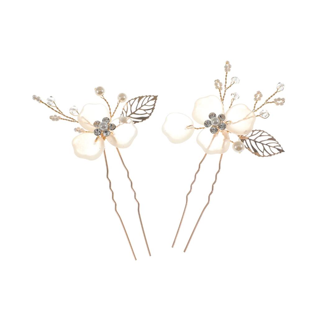Haodeliy Hair Ornament Headpiece Set with Comb and Handmade Bridal Hair Wedding Flower Hair Perfect for Entrance and Suitable for Kimono 3-Piece