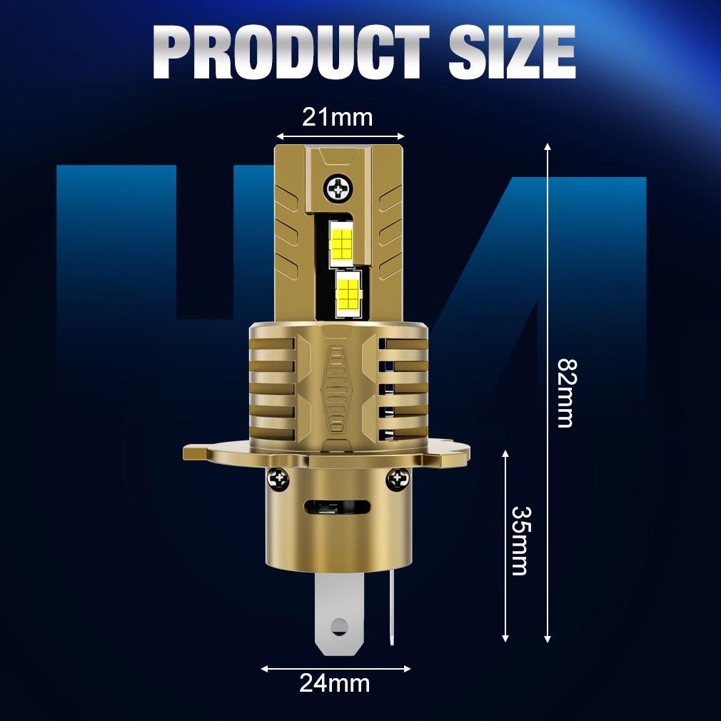 2Pcs 30000LM H4 LED Headlight Bulbs 9003 HB2 Led High Low Beam Motorcycle Headlamp Car Light 24pcs 3570 CSP Turbo Auto Moto Lamp 6500K 12V
