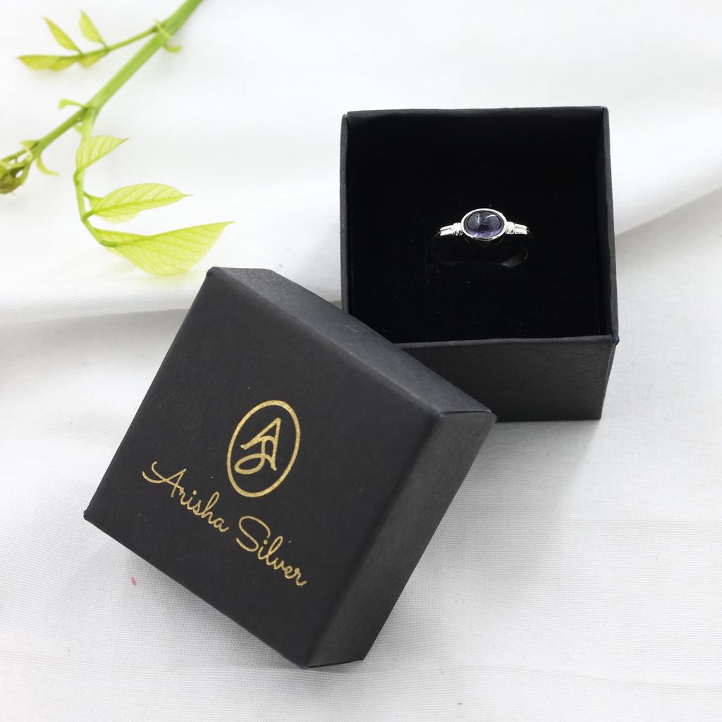 Iolite Gemstone Silver Ring, Silver Charm Jewelry, Gift For Her, 925 Sterling Silver Handmade Jewelry, Unisex Ring Ar8946