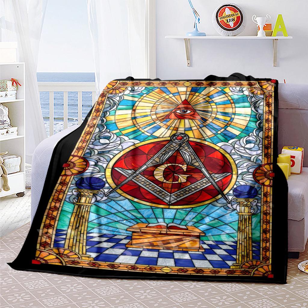 1PC Freemason Home Suitable All Seasons Soft Comfortable Blanket Sofa Office Travel Home Use Great Gift Idea