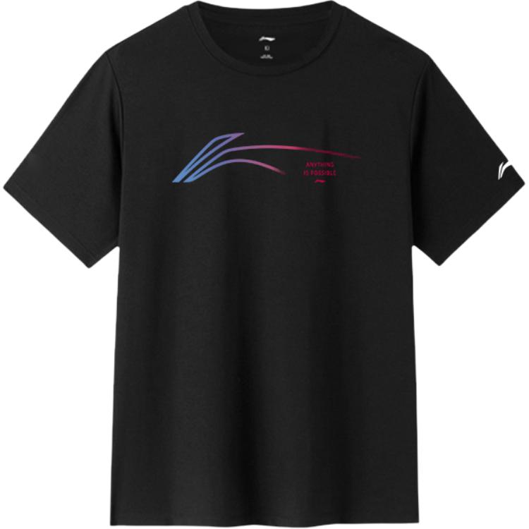 

Li Ning Серия Спортивный Стиль Хай Стрит Американский Стиль Быстросохнущая Прохладная Дышащая Универсальная Футболка с Коротким Рукавом Унисекс Топы F-ATSU877-2-BK+TPU22-1 XL