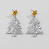 Shiny Christmas Tree Acrylic Earrings Bohemian Xmas Earrings Studs Merry Christmas Earrings  Girls