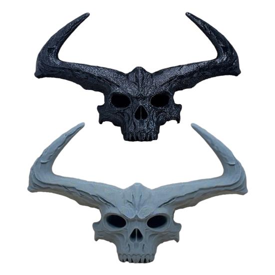 3D Printed Giant Skull Figurine Gothic Flame Giant Skull Statue Halloween Party Skull