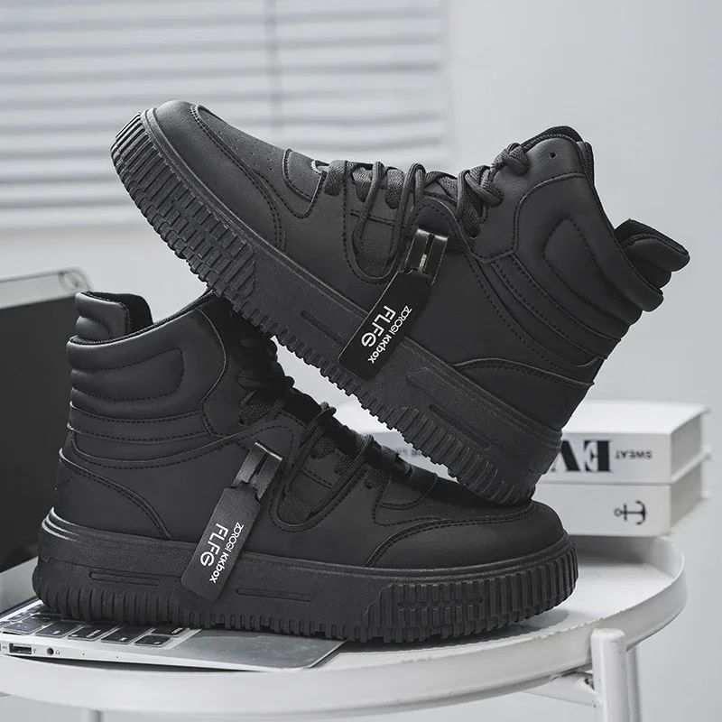 Casual Sneaker High-top Male Sneakers Loafers Shoes for Men Skateboard Sports and Leisure Wear-resistant Non-Slip All-match