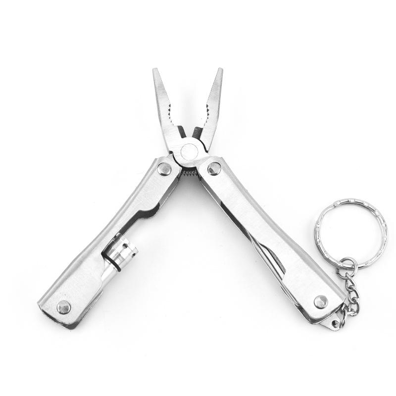 2PCS Home Multifunctional Stainless Steel Pliers Foldable Pliers with Light Pliers Mini Portable Emergency Multipurpose EDC Tool
