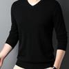 Autumn Mens And Spring Woolen Sweater Vneck Pullover Long Sleeve Woolen Knitted Bottom Sweater Fashion Mens Casual Woolen Sweater Interior