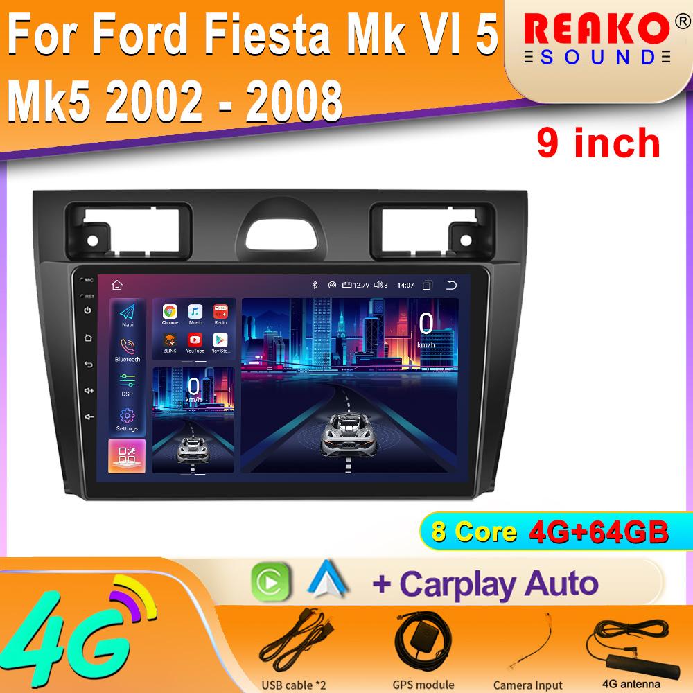 Car Stereo Radio Multimedia 4G Wifi Android Carplay For Ford Fiesta Mk VI 5 Mk5 2002 - 2008 Navigation GPS Wireless Auto