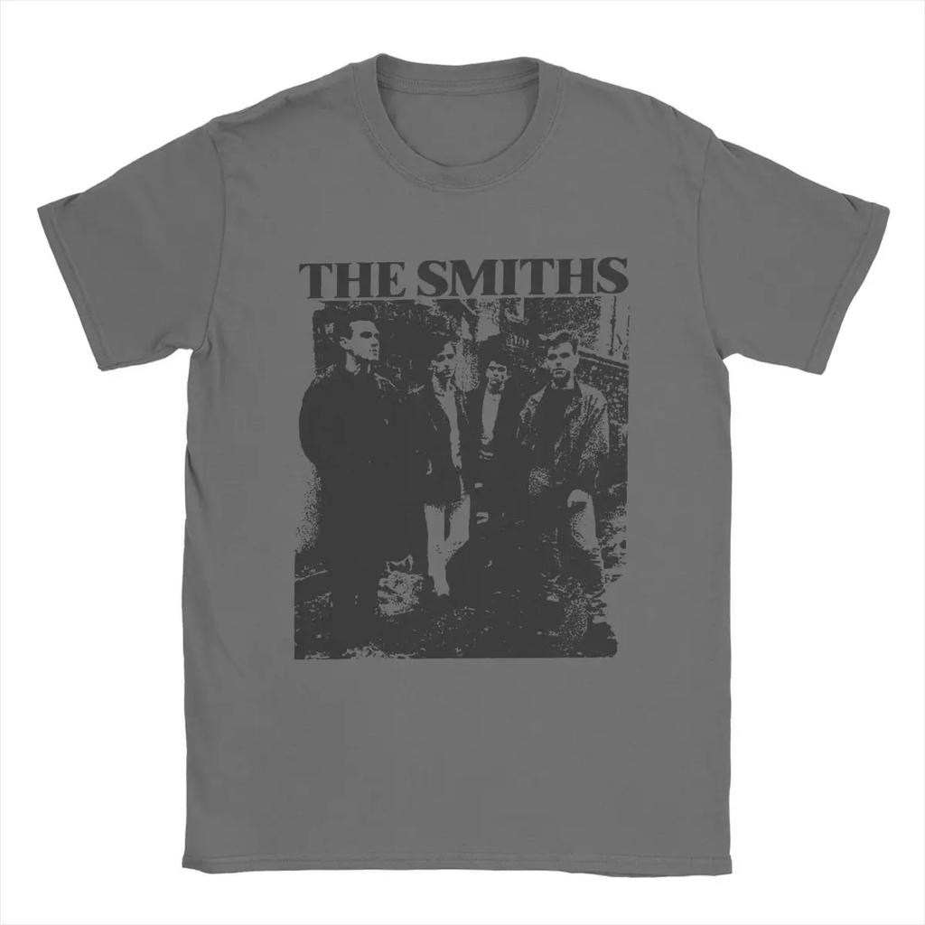 The Smiths Vintage Pencil Drawing Style TShirt for Men Music Casual Pure Cotton Tee Shirt Oversized High Quality Soft Tee Top