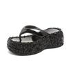 Muffin Slippers Wedge Heel Thick-soled Cool Slippers Small Height-increasing Shoes Thick Heel Hate Sky High Sequined Women's Summer Cool Slippers