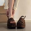 Fashion Summer Women Fashion Leopard Print Open Toe Sandals Platform Party High Heels Designer Casual Shoes for Women  Zapatillas Mujer