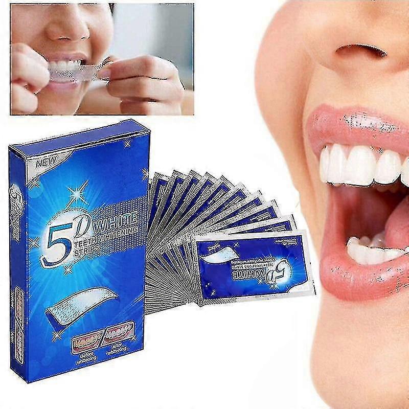 Tandblekningsstrips 5D, Säkert och effektivt tandblekningskit 7 par