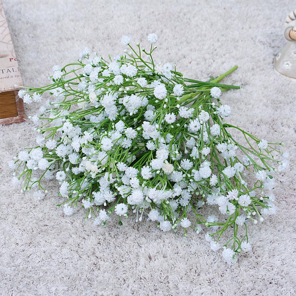 Artflower 5Pcs Artificial Flowers Baby's Breath Flowers, Artificial Plants & Flowers Fake Gypsophila For Wedding Bouquets, Home Decor & DIY Crafts