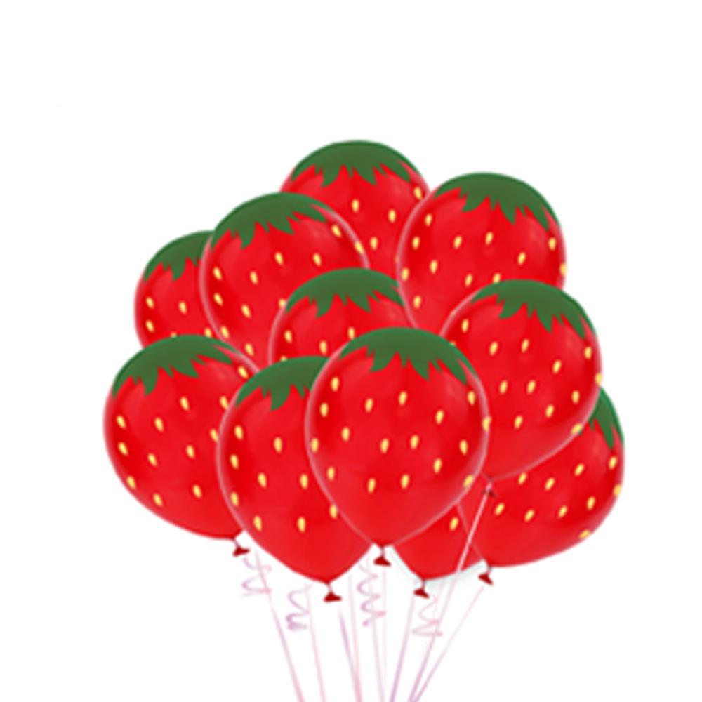 10pcs Strawberry Balloons Fruit Summer Beach Hawaiian Party Watermelon Baloon Kids Girl Birthday Party Ballon Festival Globos