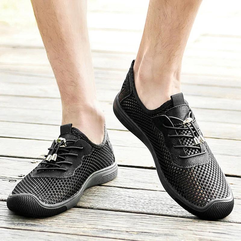 Outdoor Shoes for Men Mesh Casual Handmade Shoes Men Loafers Sport Walking Sneakers Shoes Summer Trend Men's Sneakers Size 45