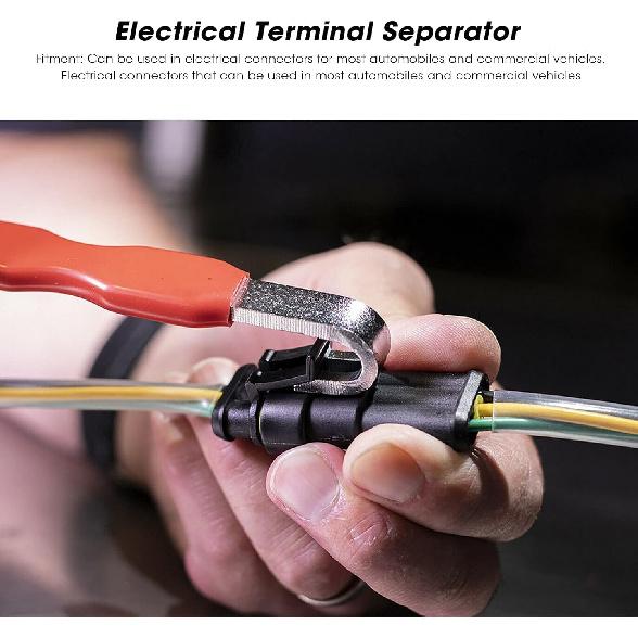2Pcs Automotive Electrical Terminal Connector Separator Removal Tool Remover, Electrical Disconnect Pliers with Straight Dual Head Designs, Universal