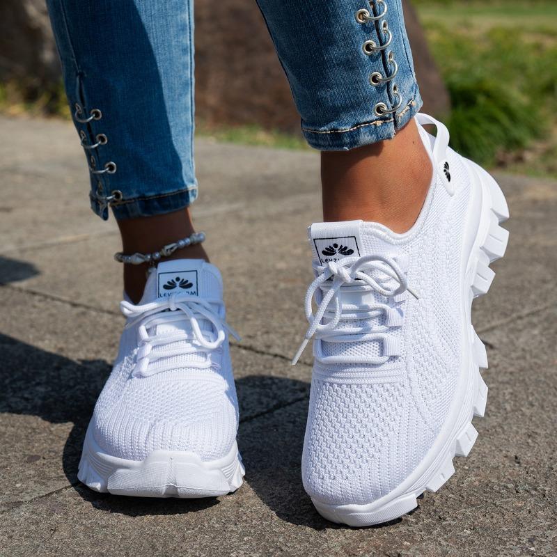 

Sneakers women s summer large size fly-woven breathable running shoes soft-soled casual shoes lace-up lightweight women 36