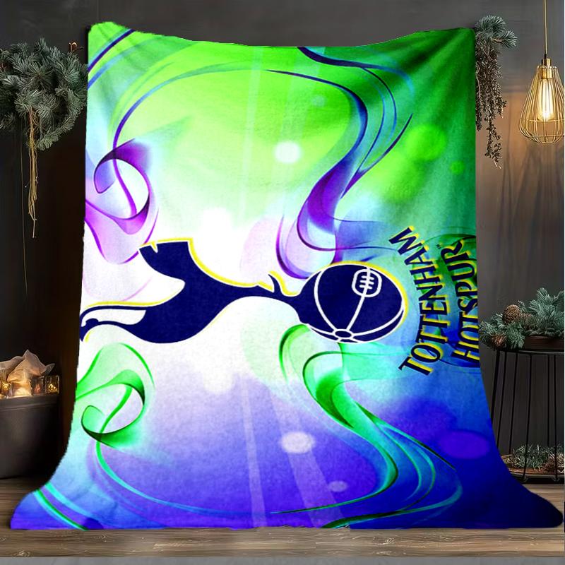 1 Stück Tottenham Hotspur F.C Design Gedruckte Weiche Flanelldecke Überwurf für Schlafzimmer Wohnzimmer Sofa Camping Reise Fan Geschenke Weihnachtsgeschenke