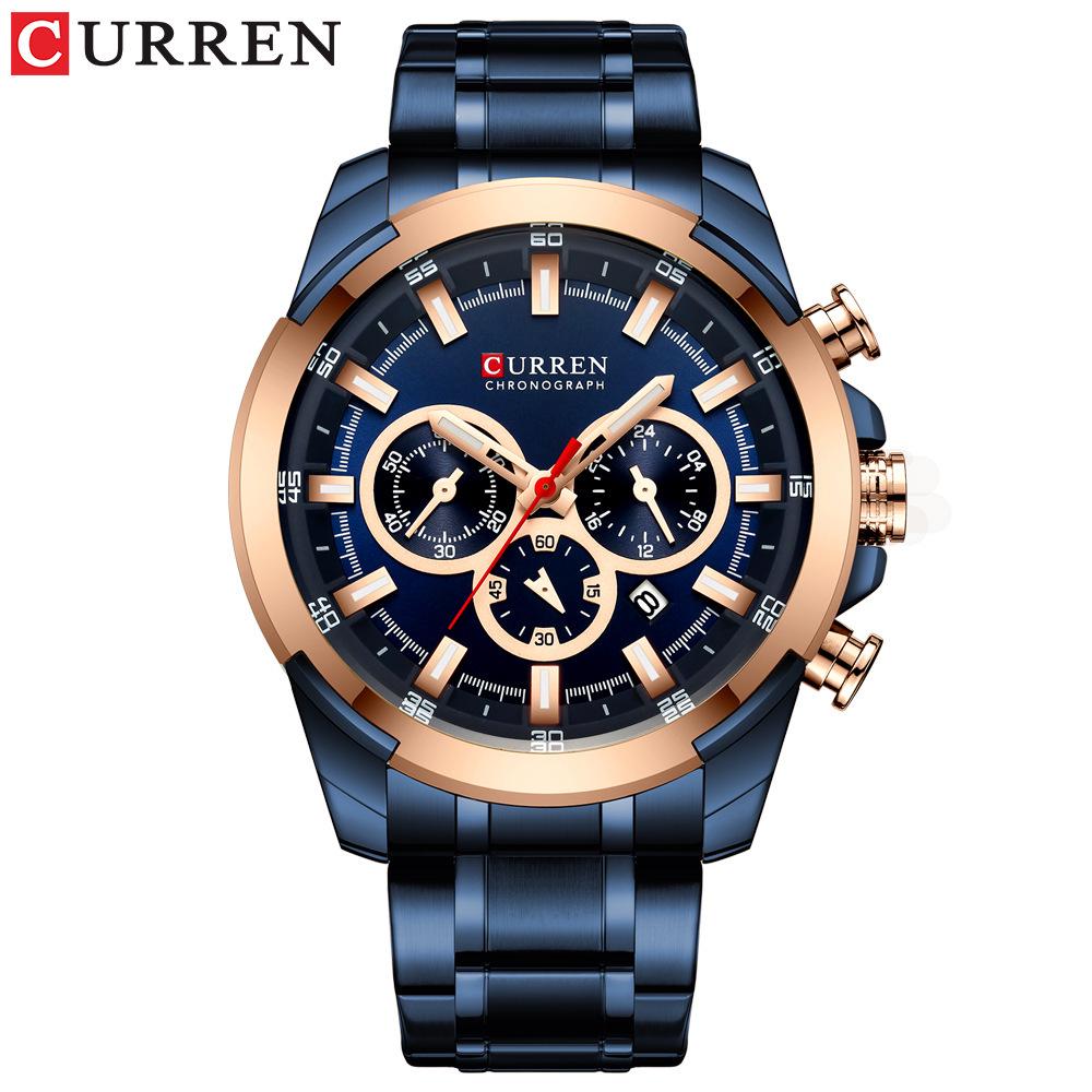 Curren 8361 Waterproof Quartz Men s Multi-Function Watch with Six-Hand Calendar