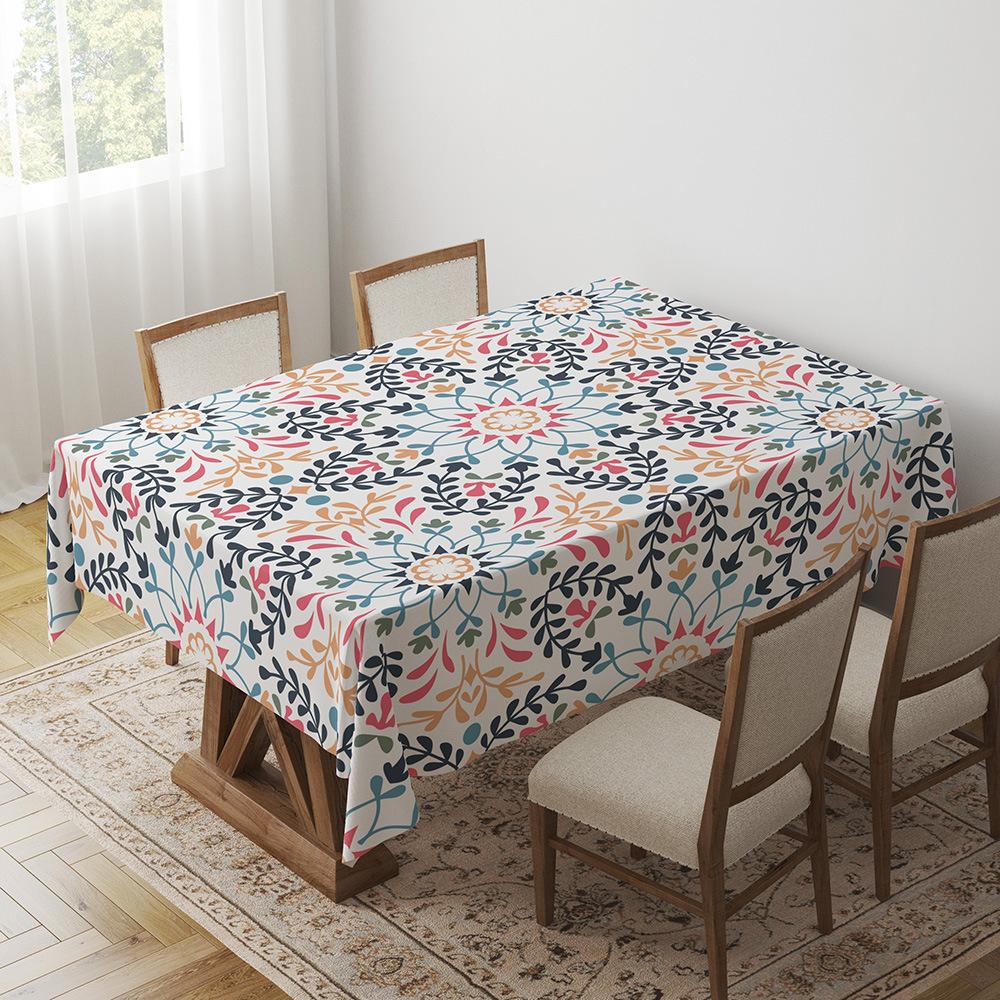 Этнический стиль Синяя скатерть с принтом Сине-белый фарфор Богемный Мандала Фланель Обеденный стол журнальный столик Скатерть 40*60cm small cover