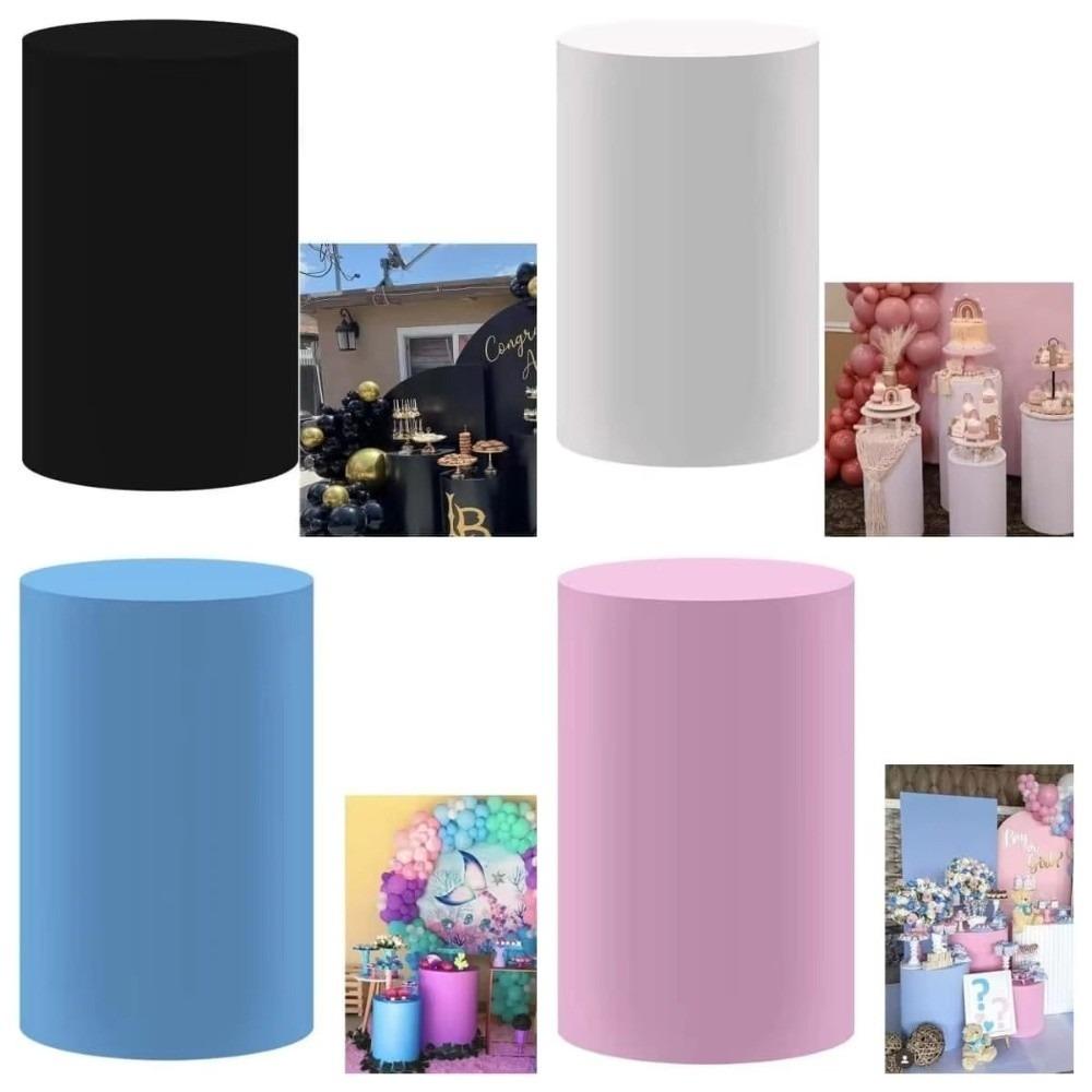 Polyester-Zylinderabdeckung Wiederverwendbare Dekorationsstütze DIY-Desserts Tischdecke Kuchenständer-Kulisse