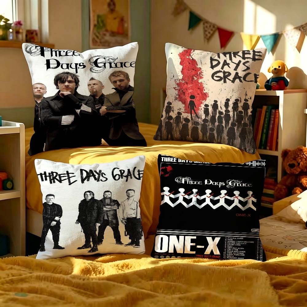 Rock Band TThree Days Grace Cushion Cover Pillow Cover Decor Pillowcase Printed Cushion Case For Couch