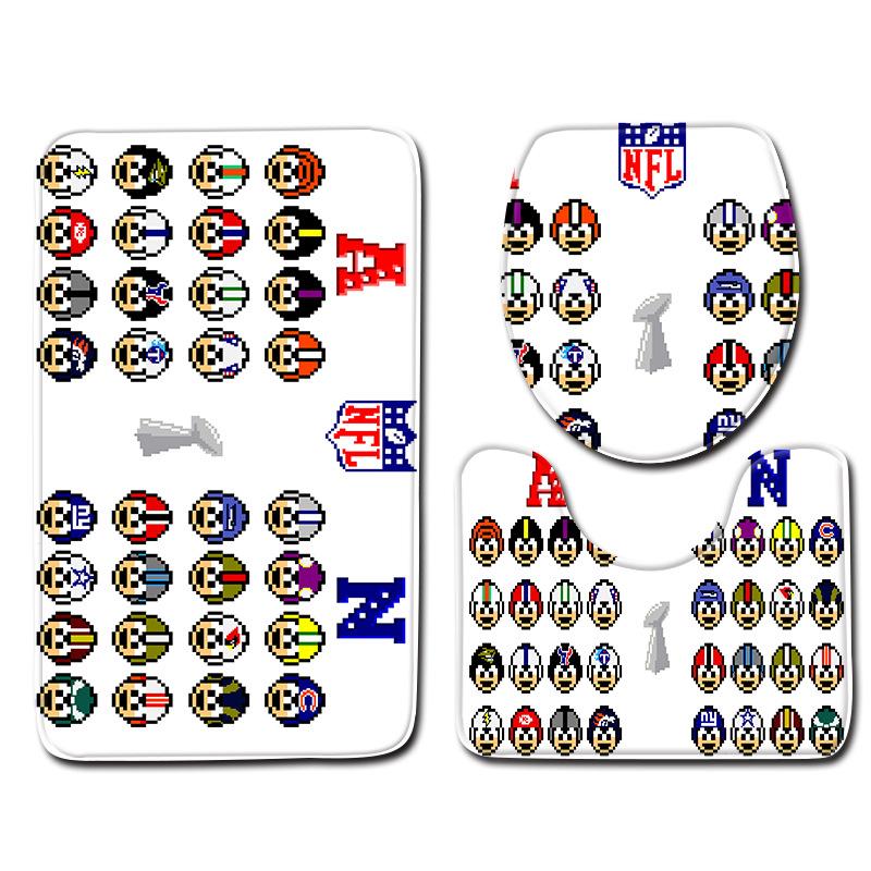 World Cup Football Toilet Three-Piece Floor Mat Bathroom Three-Piece Carpet Doormat
