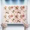 6 Pcs Flower Wall Panel, Floral Backdrop Decor - 24x16 Inch Artificial Rose Wall, Faux Flower Panels for Wedding, Party, Nursery