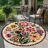 Circular Colored Flower Carpet Mat for Outdoor Courtyard Garden Carpet Decoration Indoor and Outdoor Home Decoration Carpet