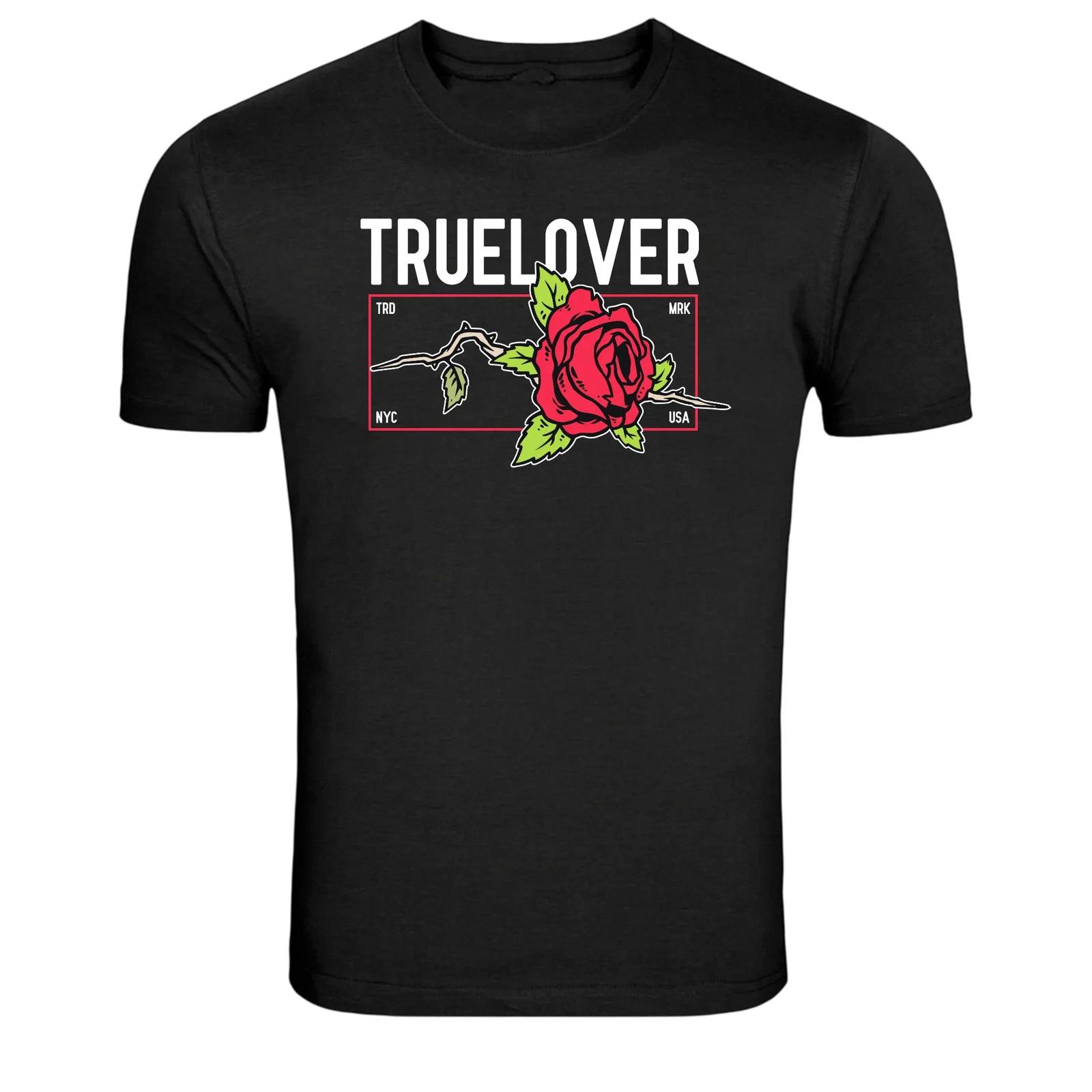 True Lover Rose Graphic Romantic Vintage T-Shirt XL