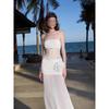 Seaside vacation beach dress pure desire style Spice girl fashion one word shoulder tube top slim hip skirt backless dress summer