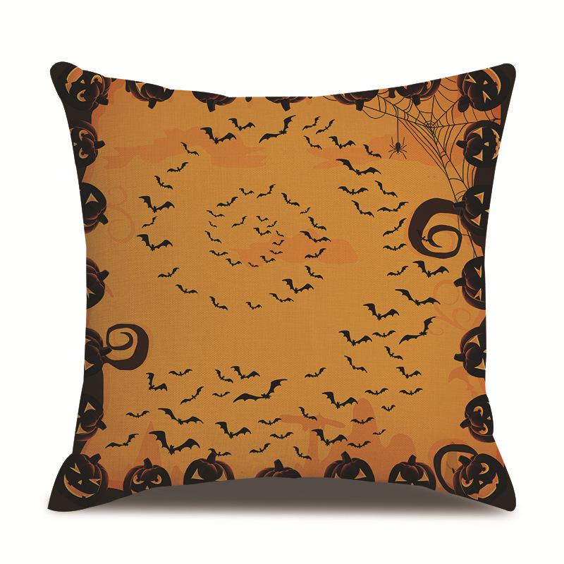 Halloween Linen Pillow Cover Printed Pillow Cover