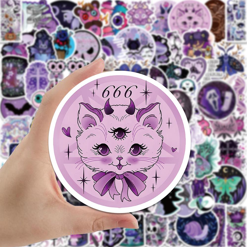 50 100Pcs Cute Cartoon Gothic Evil Witch Ghost Stickers Luggage Guitar Fridge Car Scooter Halloween Sticker Vinyl Decals