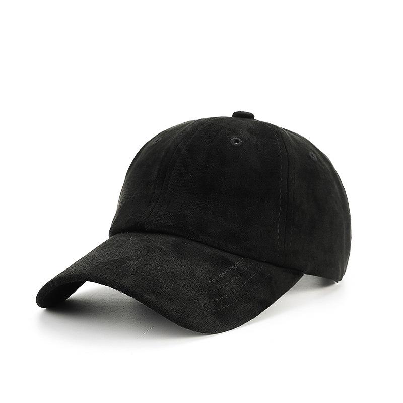 Unisex Suede Soft Top Baseball Cap – Versatile Solid Color Duckbill with Sunshade Curved Brim
